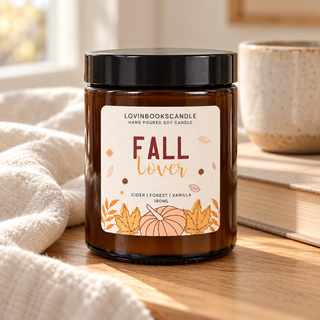 Duftkerze „Fall Lover“ – handgegossene Sojakerze im Braunglas, 180 ml