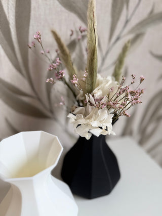 VASE 3D bauchig glatt weiß