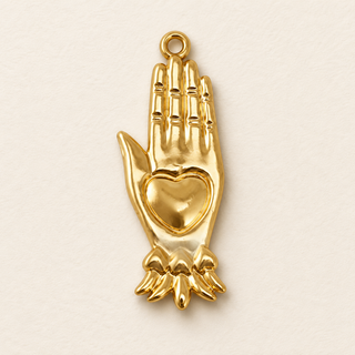 Charm „Hand mit Herz“ Gold – Anhänger für deinen Wish Keeper