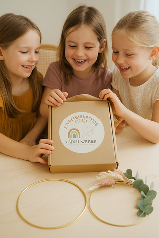 DIY Set Kindergeburtstag Blumenringe aus Trockenblumen