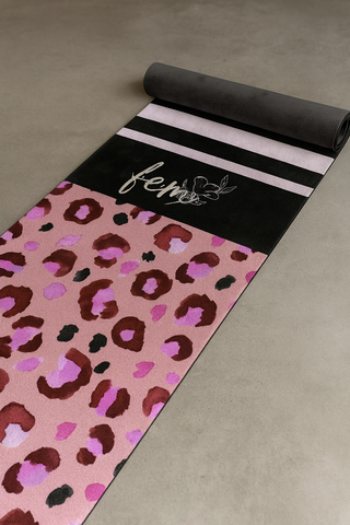 Yoga Matte / Sportmatte Leo print pink-rosa Stripes