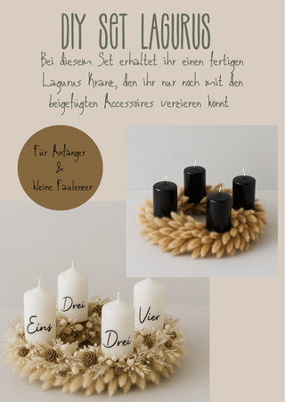 DIY-Set Adventskranz aus Trockenblumen – inkl. Materialien & Anleitung zum Selbermachen