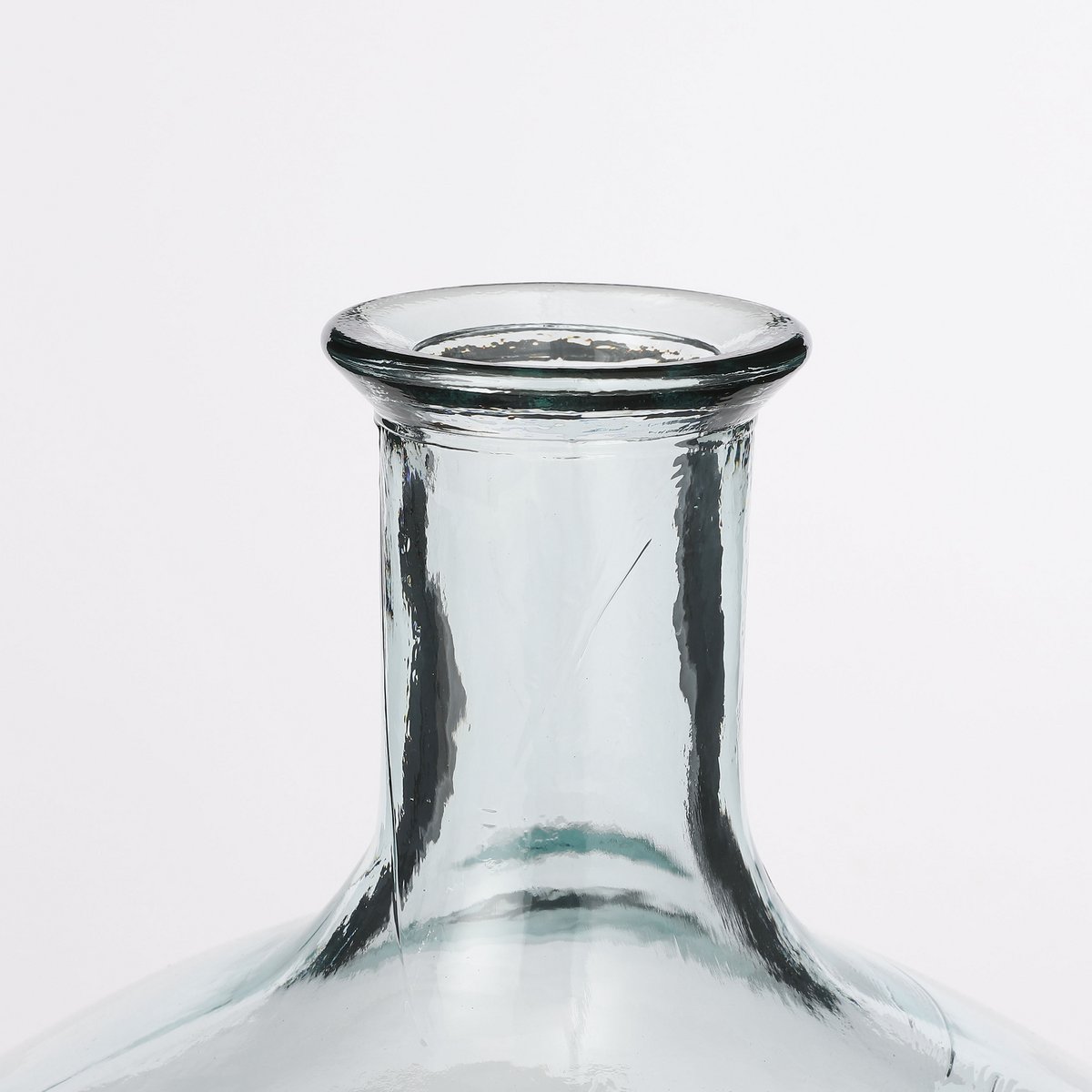 Vase - bauchige Flaschenform H46 x Ø38 cm - recyceltes Glas- Transparent