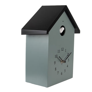 Clayre & Eef Kuckucksuhr Grün – Moderne Wanduhr mit Kuckucksruf | Design Wanduhr 26 cm