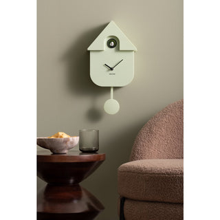 Karlsson Modern Cuckoo Kuckucksuhr Grün – Moderne Design Wanduhr mit Kuckucksruf | Bestseller 41 cm