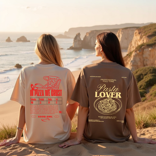 „Pasta Lover“ Oversize T-Shirt – 100% Baumwolle, Club der Kohlenhydrat-Liebhaber | GOOD GIRL BAD HABITS