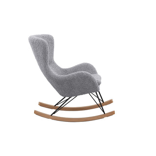 Schaukelstuhl Teddyfell Hellgrau