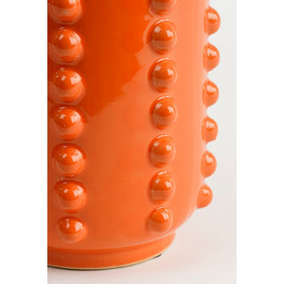 Vase - Keramik - Orange mit Noppenstruktur
