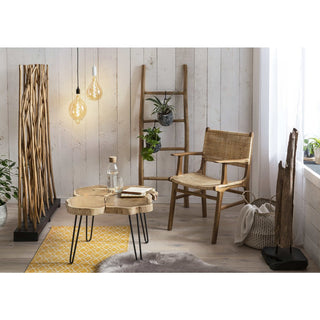 SIT Möbel Teak Armlehnstuhl mit Wiener Geflecht – Rattan Stuhl Natur