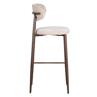 Japandi Barstuhl Beige Braun – Design Barhocker mit Rückenlehne | Pole to Pole Okura Barstuhl(Set von 2)