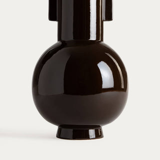 Vase | OPHIRA | braune Keramik | 17 x 35,2 cm