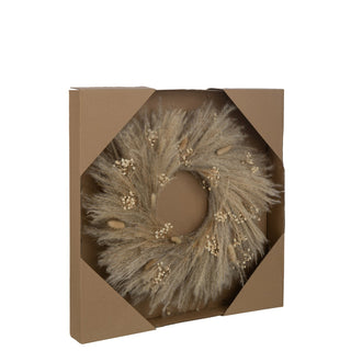 J-Line Deko-Kranz Rattan Braun Ø50 cm – Großer Natur Tür- & Wandkranz