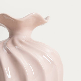 Vase | AURELIA | mit gewelltem Rand beige