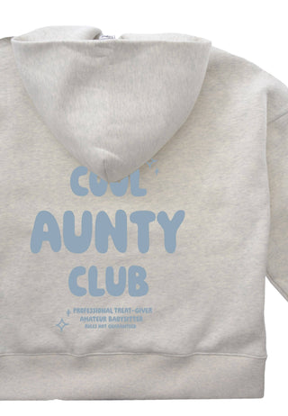 Erwachsenen Hoodie grau Cool Aunty Club hellblau
