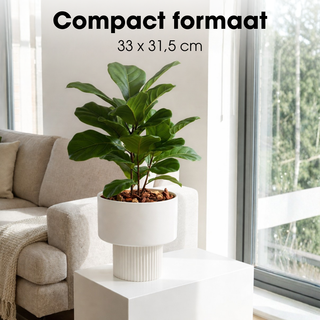 Mica Decorations Lux Blumentopf Ø31,5 cm – Großer Metall Blumentopf in Gebrochenem Weiß, Moderner Pflanztopf für Wohnzimmer & Interior