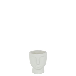 J-Line Vase aus Zement in Weiß – Moderne Deko-Vase 17,5 cm