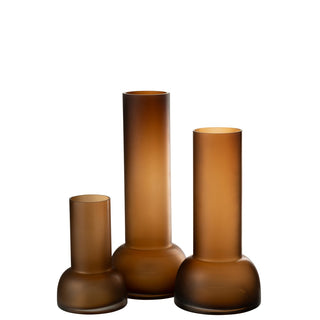 Vase & Kerzenständer Yoko Glas Braun – Großes 2-in-1 Designobjekt von J-Line