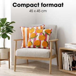 Dekokissen Orange 45x45 cm – Kissen mit Muster & Innenkissen | Mica Decorations Sofakissen Baumwolle für Wohnzimmer & Schlafzimmer