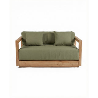 Outdoor Sofa 2-Sitzer aus recyceltem Teakholz – Lounge Sofa für Terrasse & Garten