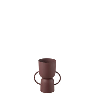 Metallvase „Tasse“ Kastanienbraun – J-Line – Moderne Dekovase 23,5 cm