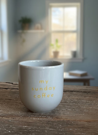 Keramik Becher “My Sunday Coffee” stylische Kaffeetasse