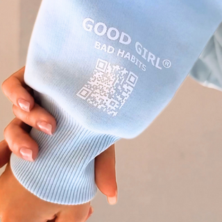 Half Zip Sweat "BE GOOD BE BAD JUST BE" - Mintgreen