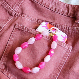 Handyband aus Perlen – Handy Lanyard mit Edelstahl Details