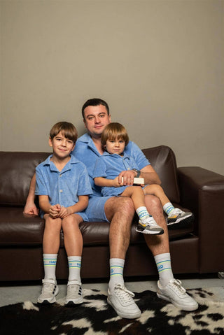 Neon Socken Family Look Einheitsgröße – Mom Dad Sis Bro | Statement Socken modern Geschenkidee