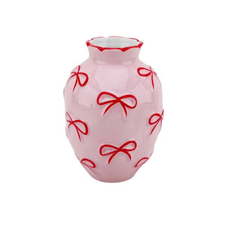Blumenvase aus Dolomit mit Bogen-Design – 13,5x13,5x19 cm | Verspieltes Wohnaccessoire für kleine Sträuße & Einzelblumen