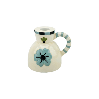 Blauer Yoshi-Kerzenhalter L10 T8,5 H9 cm