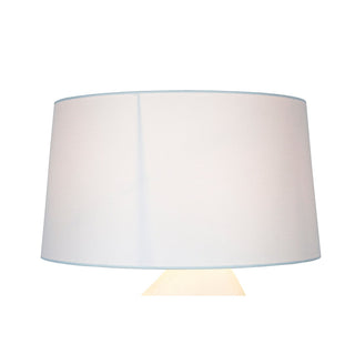 SalesFever Tischleuchte Keramik Blau-Weiß – Handbemalte Design-Tischlampe mit Leinenschirm, 69 cm
