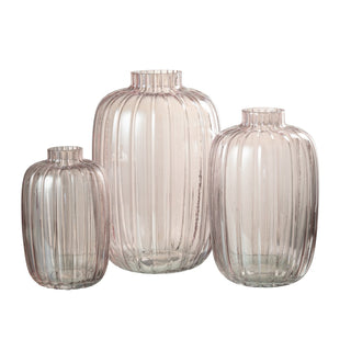 Glasvase Rosa 30 cm – Elegante Blumenvase aus Glas von J-Line