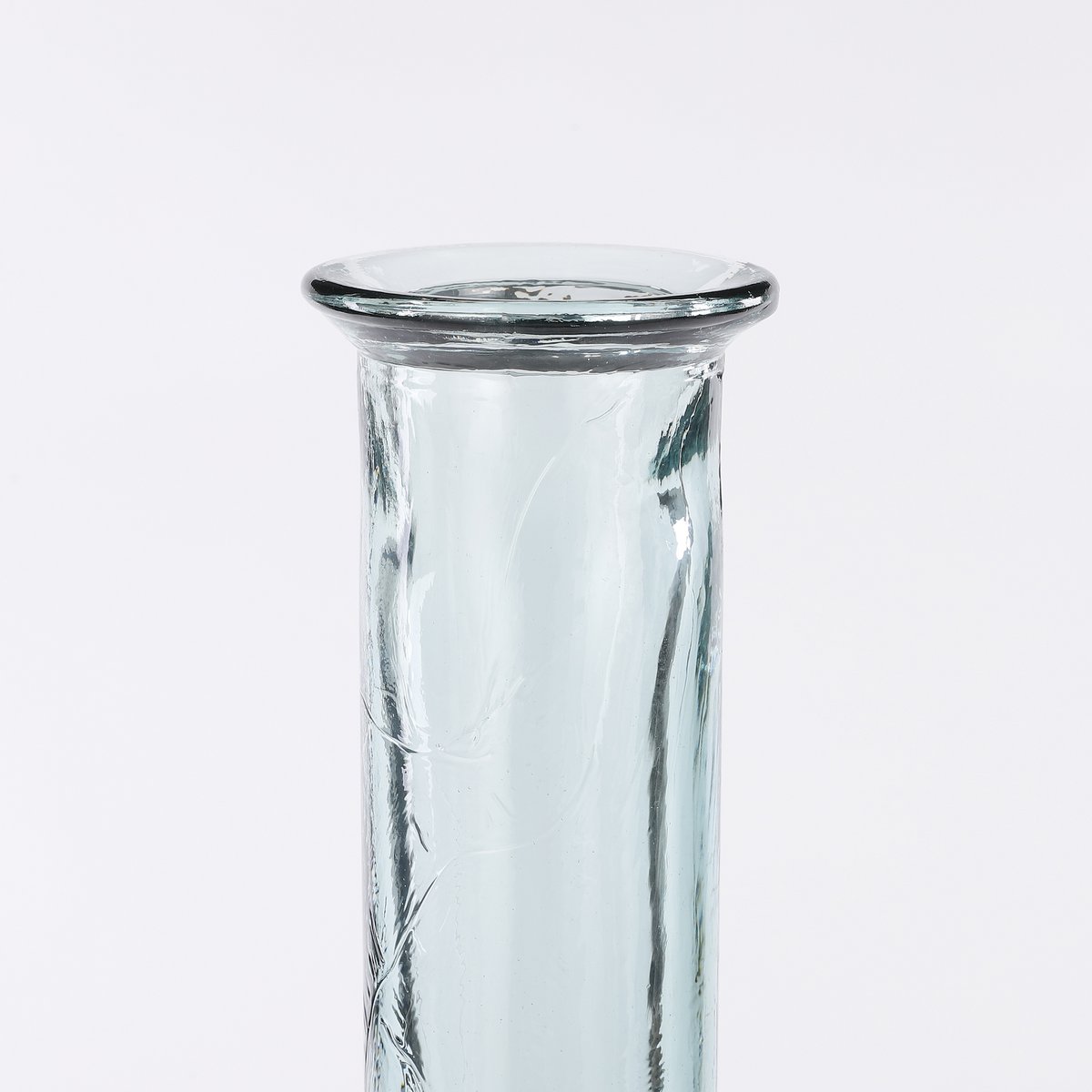 Vase -  Flaschenform H100 x Ø20 cm - recyceltes Glas - Transparent