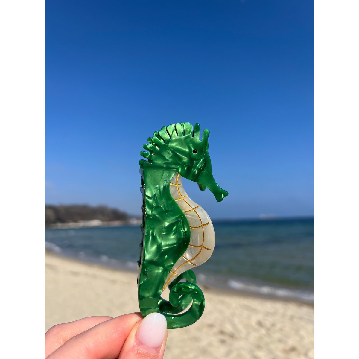 Haarklammer Seahorse Green