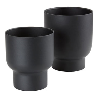 Fulda Planter - Pflanzgefäß, Metall, schwarz, 2er-Set
