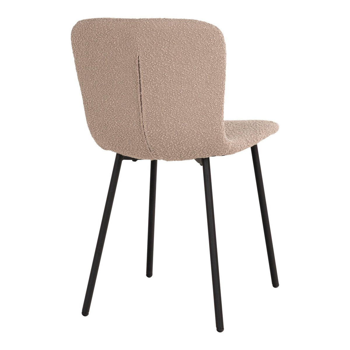 Halden Dining Chair – Esszimmerstuhl aus Bouclé, beige mit schwarzen Beinen, HN1233 – 2er-Set