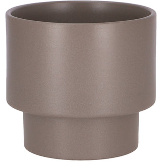 Keramik Kübel Luma Mit Fuß D13,5cm H12,5cm, Taupe