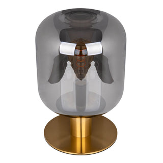 Tischleuchte Alessio – Rauchglas & Gold, 30 cm, E14