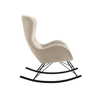 Schaukelstuhl in Lammfelloptik Beige