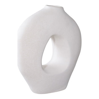 VASE Keramik weiß mit Loch
