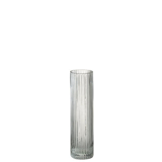J-Line Glas Blumenvase Weiß Ø8 cm – Schlanke Design Vase aus Glas 30 cm für Blumen & Dekoration
