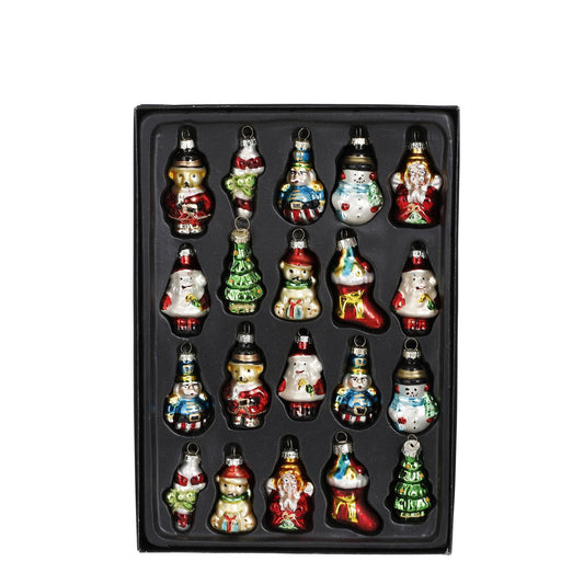 Weihnachtsschmuck – Set mit 20 Stück – Glas – Grün