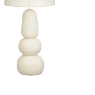 Menko Tischlampe 84 cm – Keramik Tischleuchte in Creme mit E27 Fassung, Moderne Nachttischlampe für Wohnzimmer & Schlafzimmer