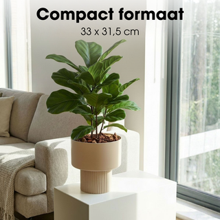 Blumentopf Braun Ø31,5 cm – Moderner Pflanztopf Metall mit Rillenstruktur | Mica Decorations Lux Übertopf groß für Wohnzimmer & Indoor Pflanzen