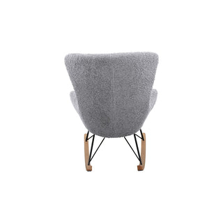 Schaukelstuhl Teddyfell Hellgrau