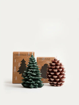 Dekorative Kerze | Holzhandwerk | Weihnachtsbaum | 175 g