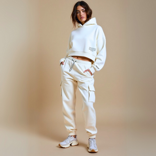 Crop Hoodie "TWENTY YEARS FROM NOW" - White