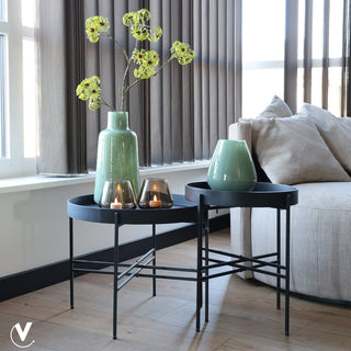 Grüne Glasvase Tasman 20 cm – Handgefertigte Designer Vase aus dickem Glas | Vase The World