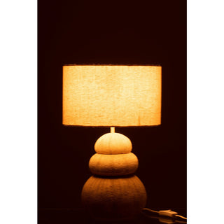 J-Line Tischlampe Beige – Designer Lampe aus Polyresin Ø 30,5 cm