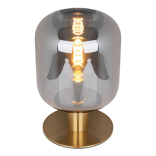 Tischleuchte Alessio – Rauchglas & Gold, 30 cm, E14